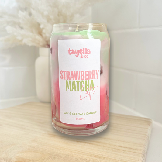Iced Strawberry Matcha Latte Candle