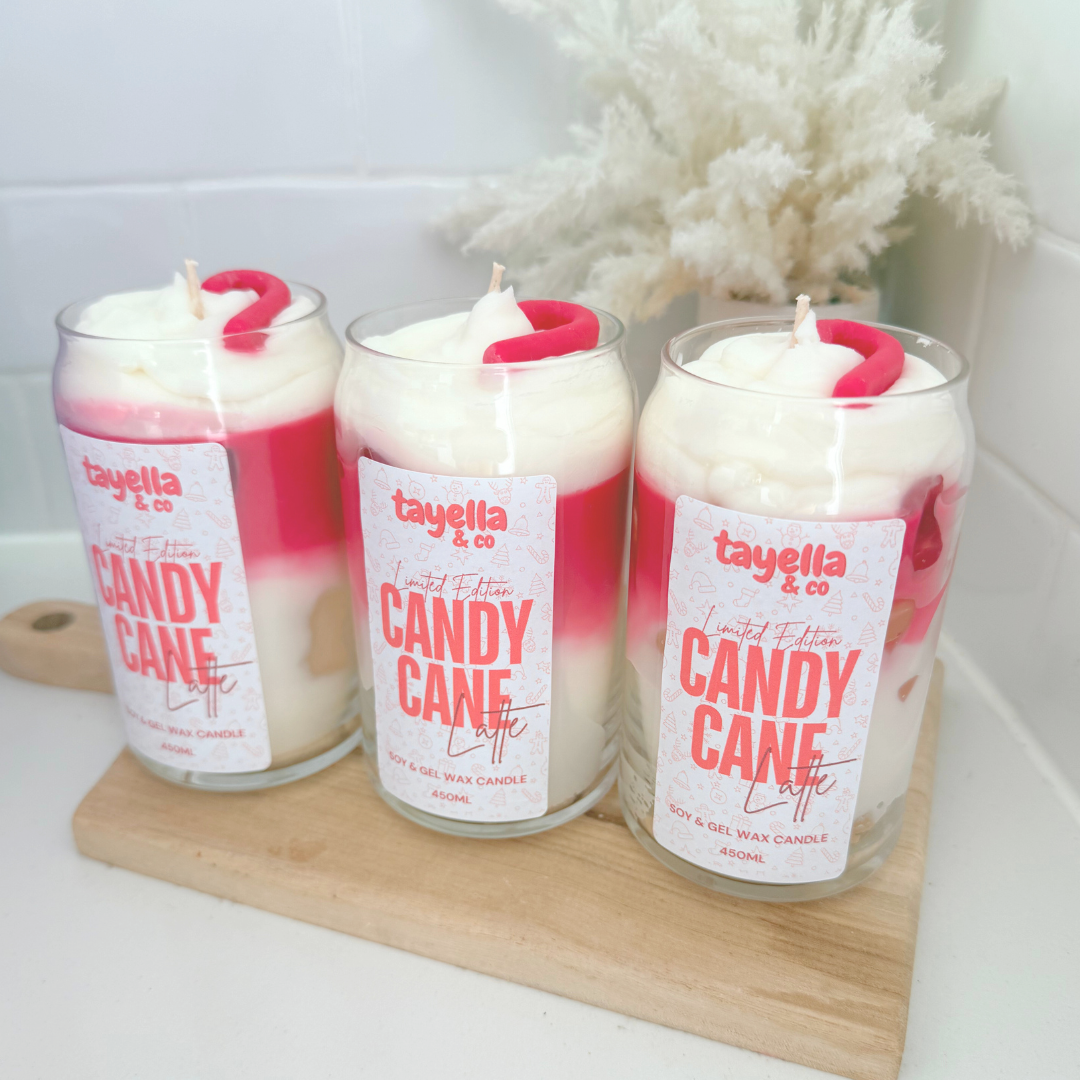 Iced Candy Cane Latte Candle