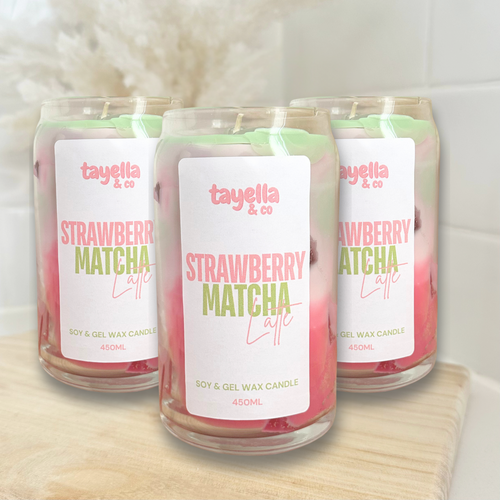 Iced Strawberry Matcha Latte Candle