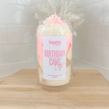 ICED BIRTHDAY CAKE LATTE CANDLE