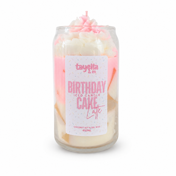 ICED BIRTHDAY CAKE LATTE CANDLE